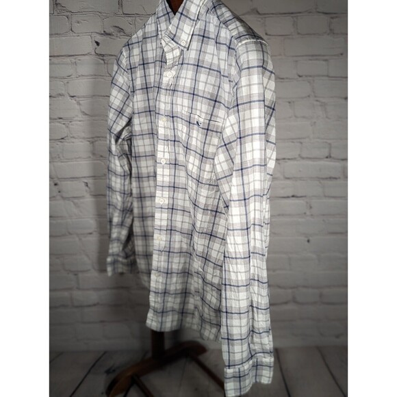 VINEYARD VINES Plaid Slim Fit Tucker Shirt Mens M Blue / Gray / White - Picture 2 of 8